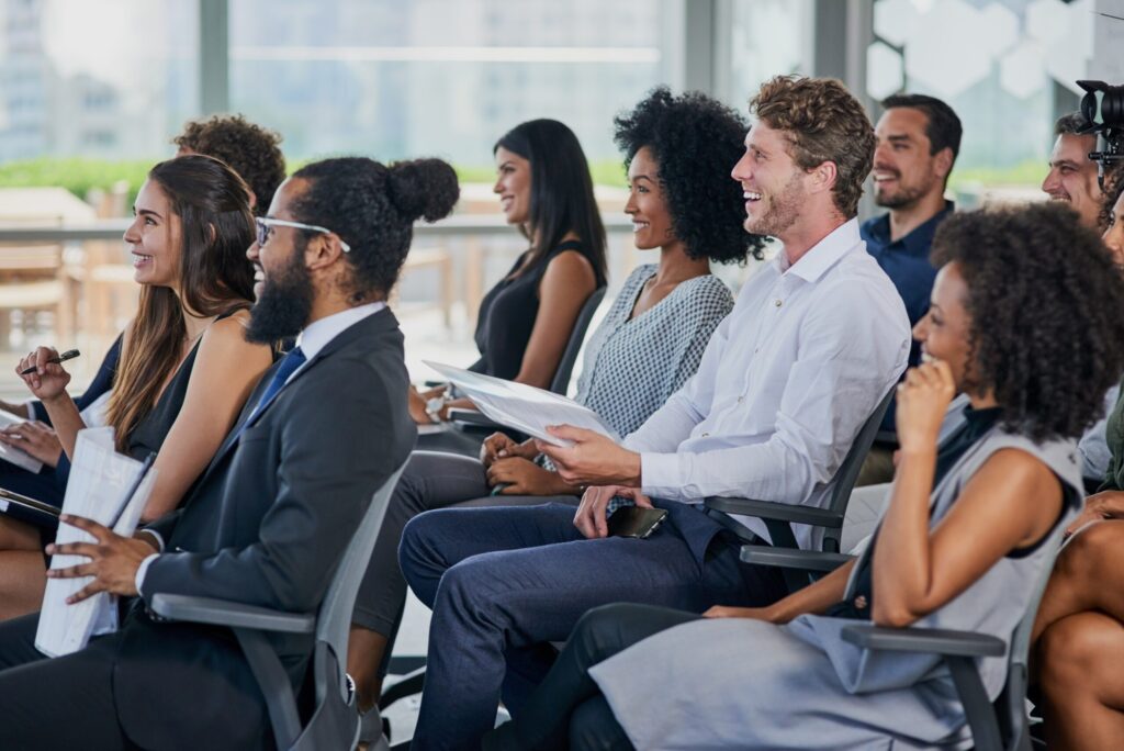 Corporate Development And Seminar With Business People In Conference Room