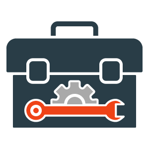 Icon of a briefcase with tools